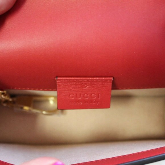 GUCCI Embroidered Super Mini Sylvie, Red - Picture 6 of 7